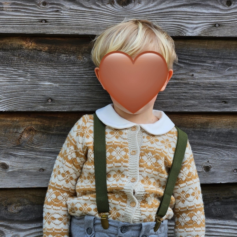 Jacquard knit sweater cardigan unisex